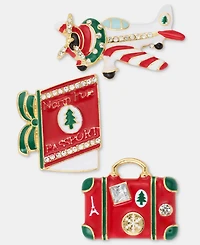 Holiday Lane Travel Trio Pins, Set of Three, Macy's Exclusive