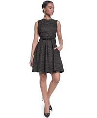 Karl Lagerfeld Paris Women's Crewneck Fit and Flare Dress