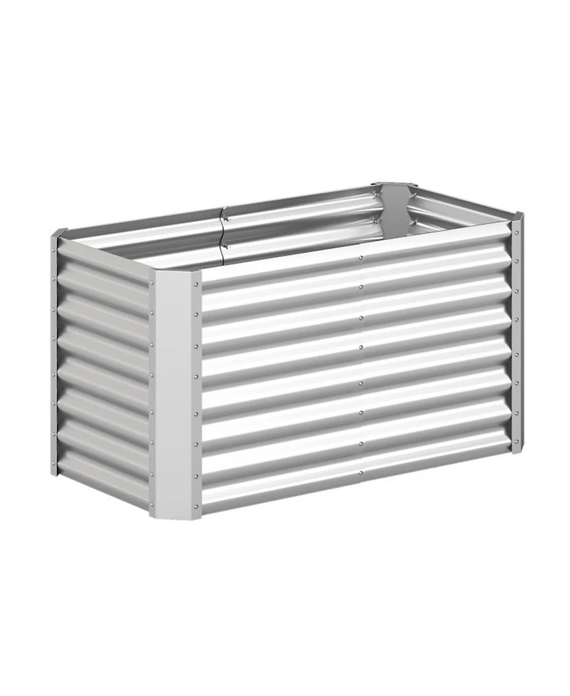 Gouun 4 x 2 x 2 ft Galvanized Steel Raised Garden Bed Planter Box