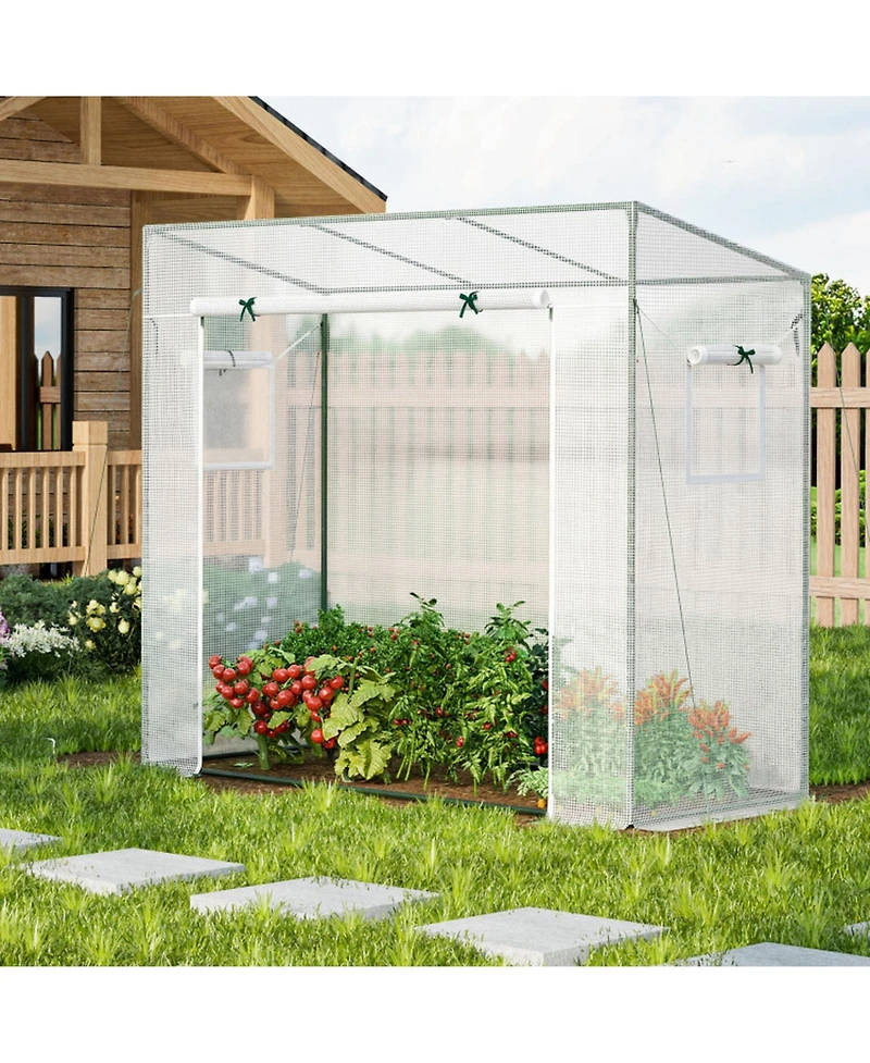 Gouun Walk-in Portable Greenhouse with Roll-Up Zipper Door