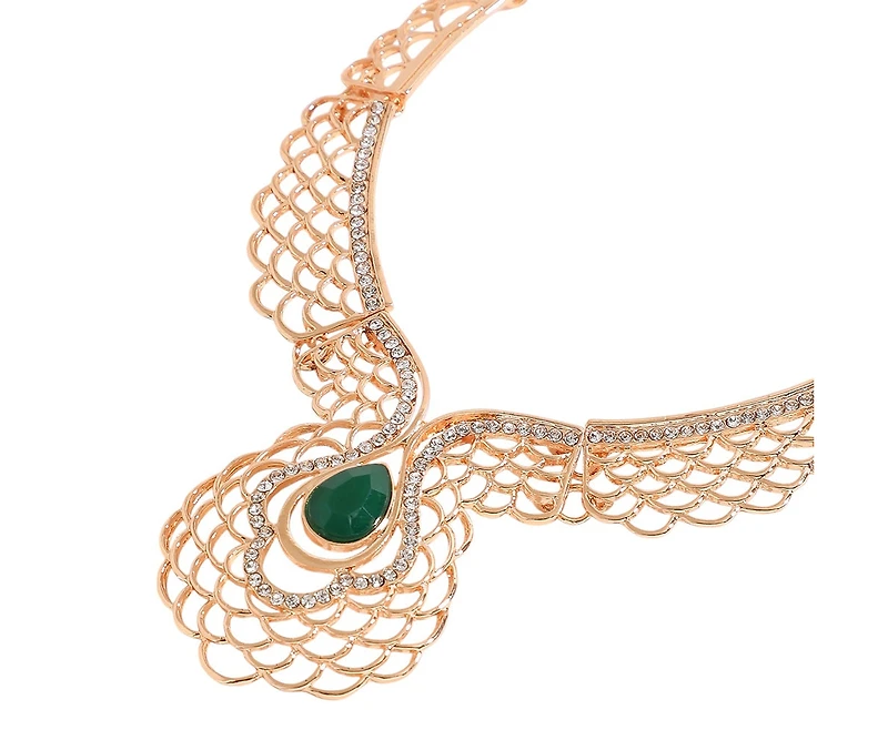 Sohi Women's Gold-Plated Stones Jewellery Set