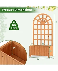 Gouun Wooden Raised Garden Bed with Trellis 48 in Outdoor Privacy Screen