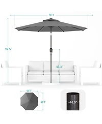 Sonkuki Enhance Your Outdoor Oasis With 9Feet Round Patio Umbrella - Stylish, Durable, And Sun-Protective