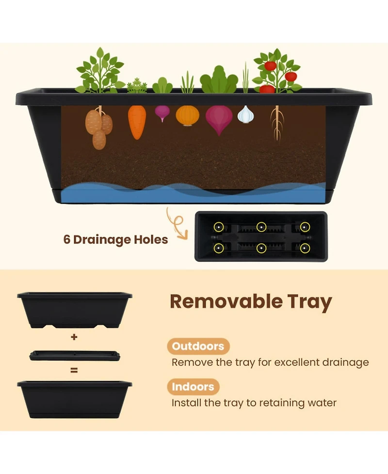 Gouun 5-Tier Vertical Raised Garden Bed with Wheels for Backyard Gardening