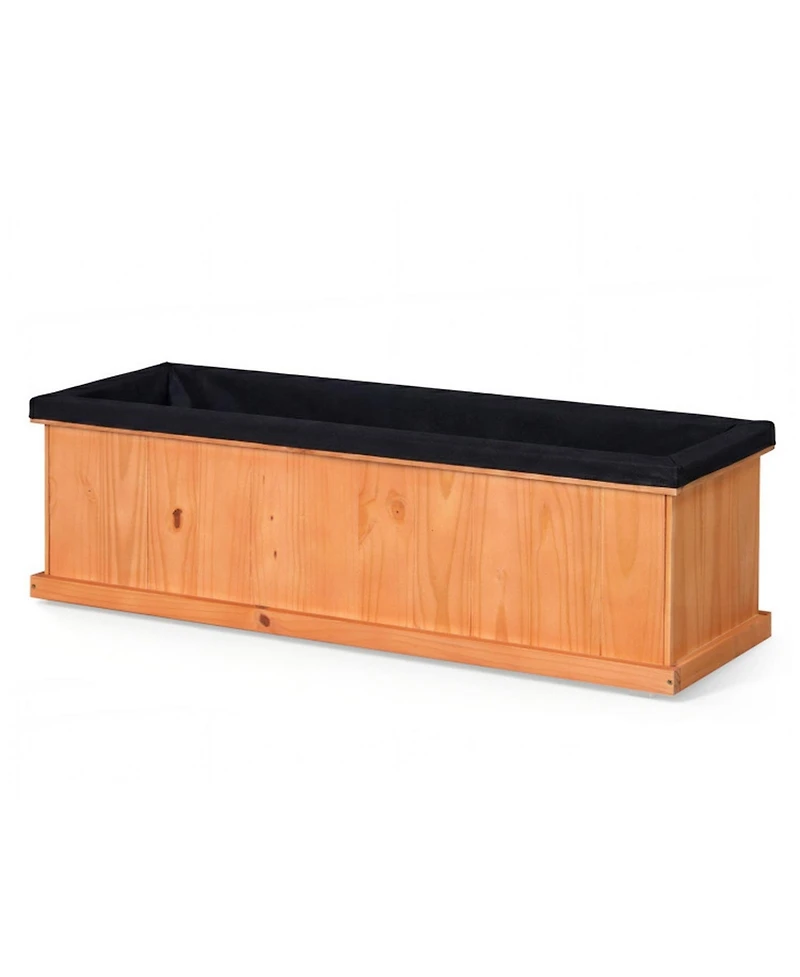 Gouun Wooden Raised Garden Bed with Drainage Holes Liner Solid Fir Wood Box