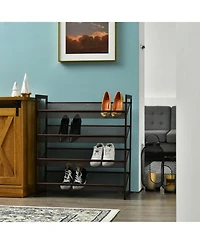 Gouun 4-Tier Metal Shoe Rack with Flat and Slanted Shelves