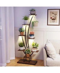 Gouun 8-Tier Indoor Plant Stand with Led Grow Lights