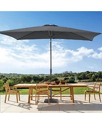 Sonkuki Enhance Your Outdoor Oasis 6x9Feet Rectangular Patio Umbrella - Stylish, Durable, And Sun-Protective!