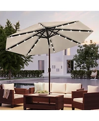 Sonkuki Patio 10Feet Led Market Umbrellas With Solar Lights, Table Umbrella For And Outdoor Tilt Button Deck Pool