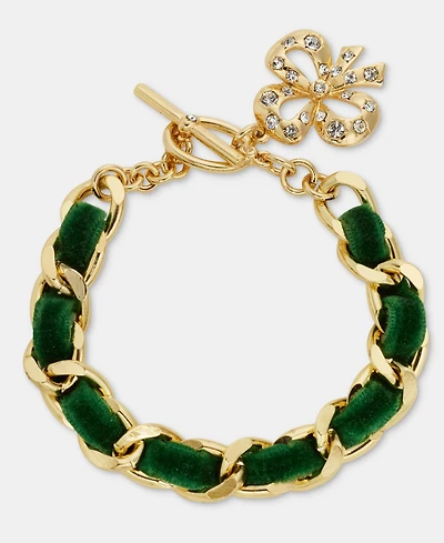 Holiday Lane Green Ribbon Chain Toggle Bracelet, Macy's Exclusive