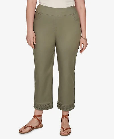 Ruby Rd. Plus Pleated Hem Denim Ankle Pants
