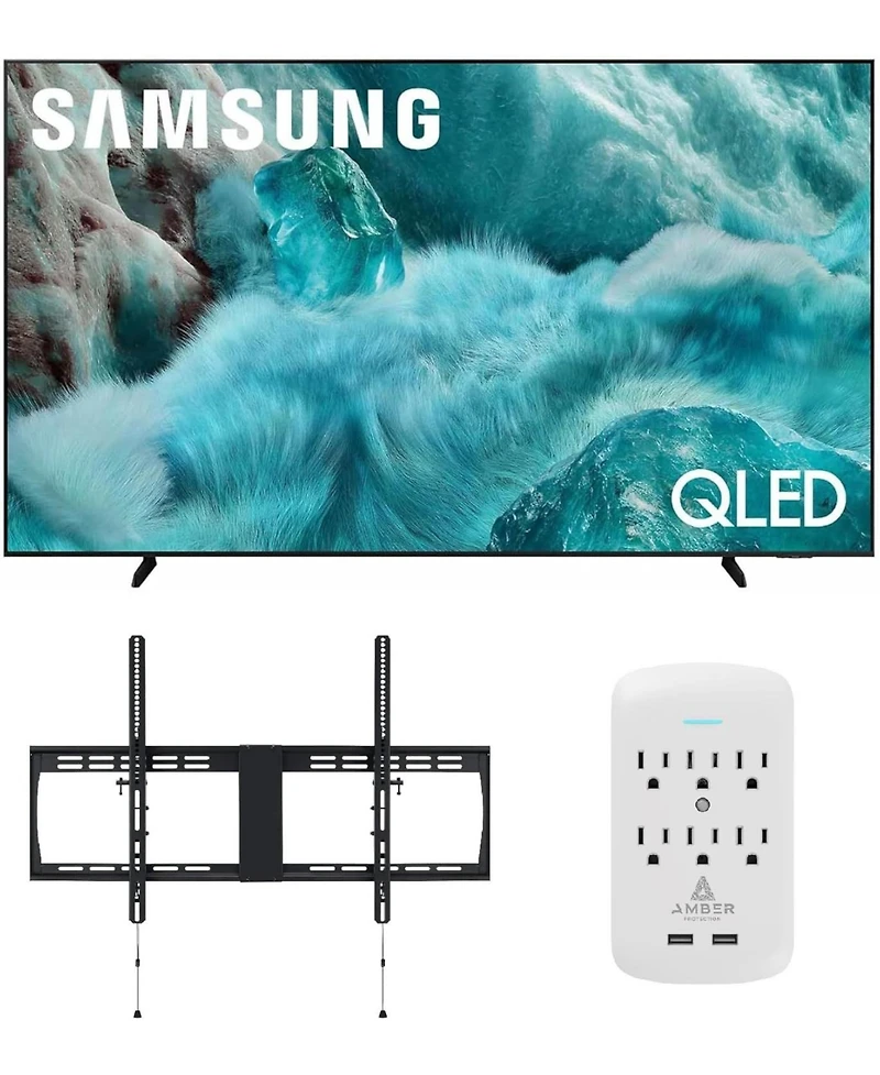 Samsung QN98Q7FAAFXZA 98 Inch Qled Q7F 4K Vision Ai Smart Tv with a Walts Xxl-tilt-mount and Amber Protection 6-outlet-surge Surge Protector (2025)