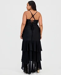 Emerald Sundae Trendy Plus Ruffled Tiered Gown