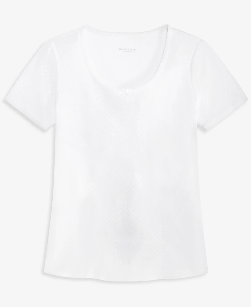 Charter Club Women's Cotton Pointelle Sleep Tee, Macy's Exclusive
