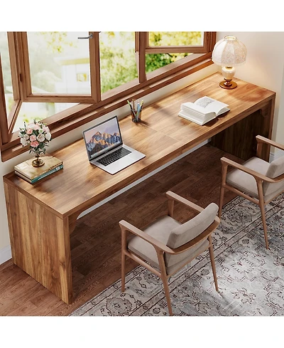 Tribesigns 78.7 Inches Long Computer Desk, Wooden Extra Long Writing Desk Double Desk Workstation, 2 Person Desk for Home Office