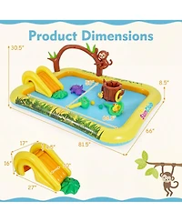 Aofar Pool Slide Inflatable Water Play Center Jungle Splash Pad