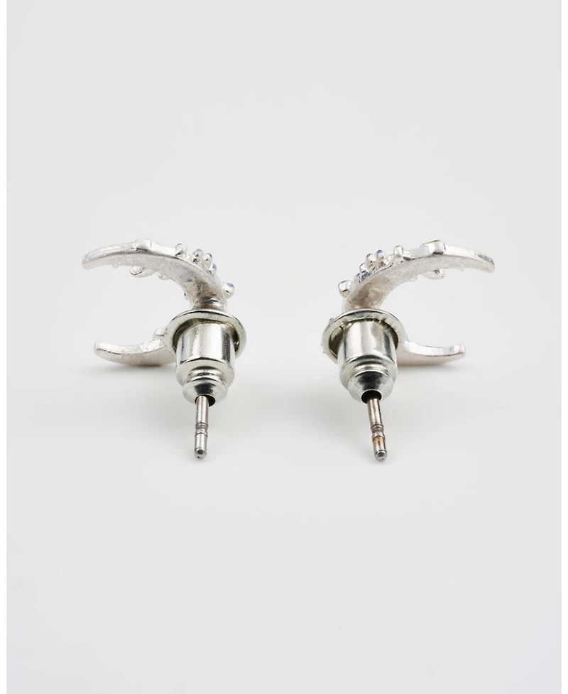 Fable England Nightshade Moon Silver Stud Earrings