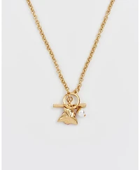 Fable England English Rose Pearl Gold Chain Necklace