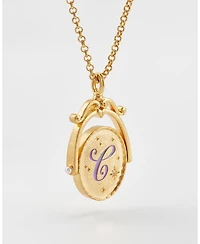 Fable England C Initial Cornflower Gold Spinner Chain Necklace