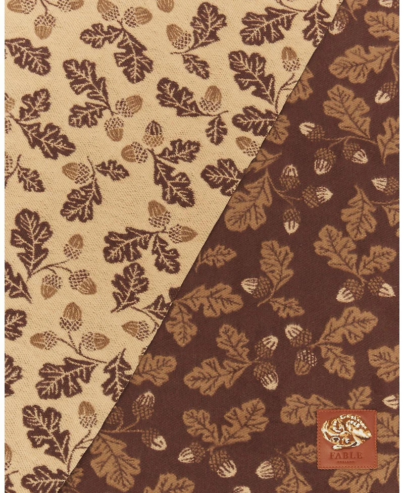 Fable England Chocolate Acorn Jacquard Scarf