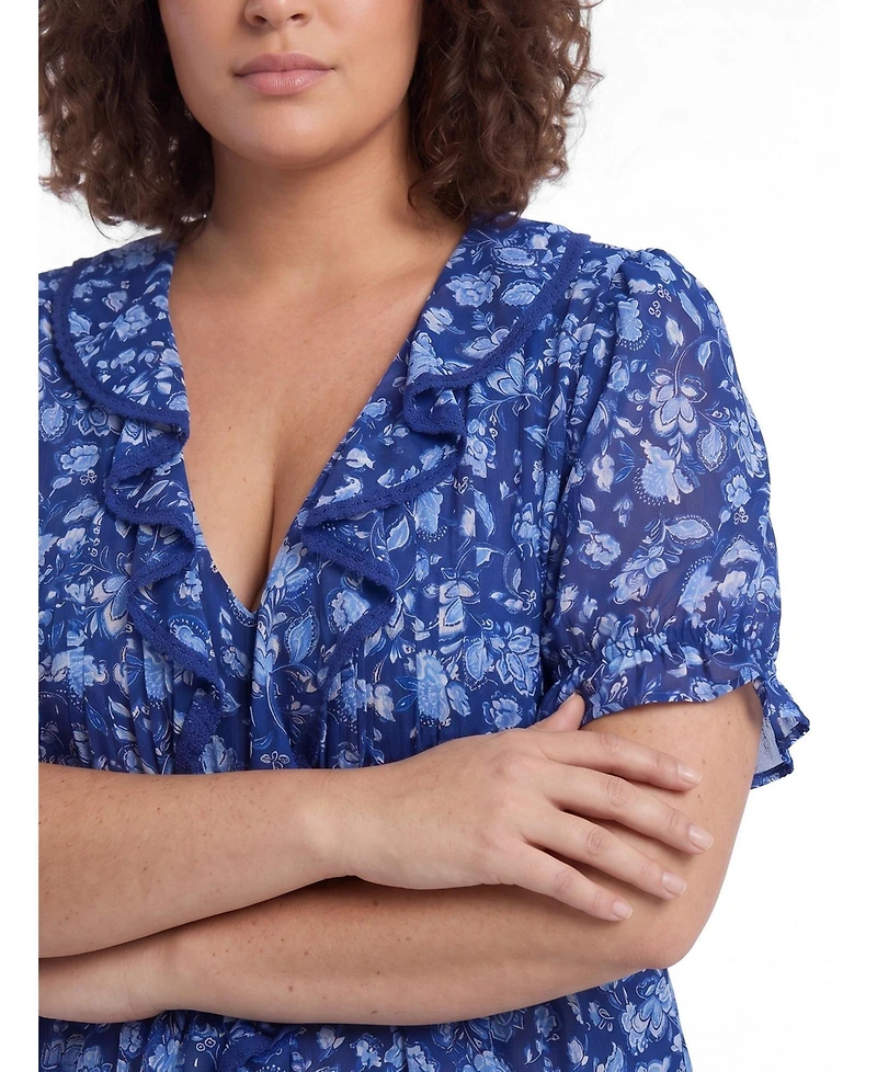 Torrid Plus Belle Isle Ruffle Blouse