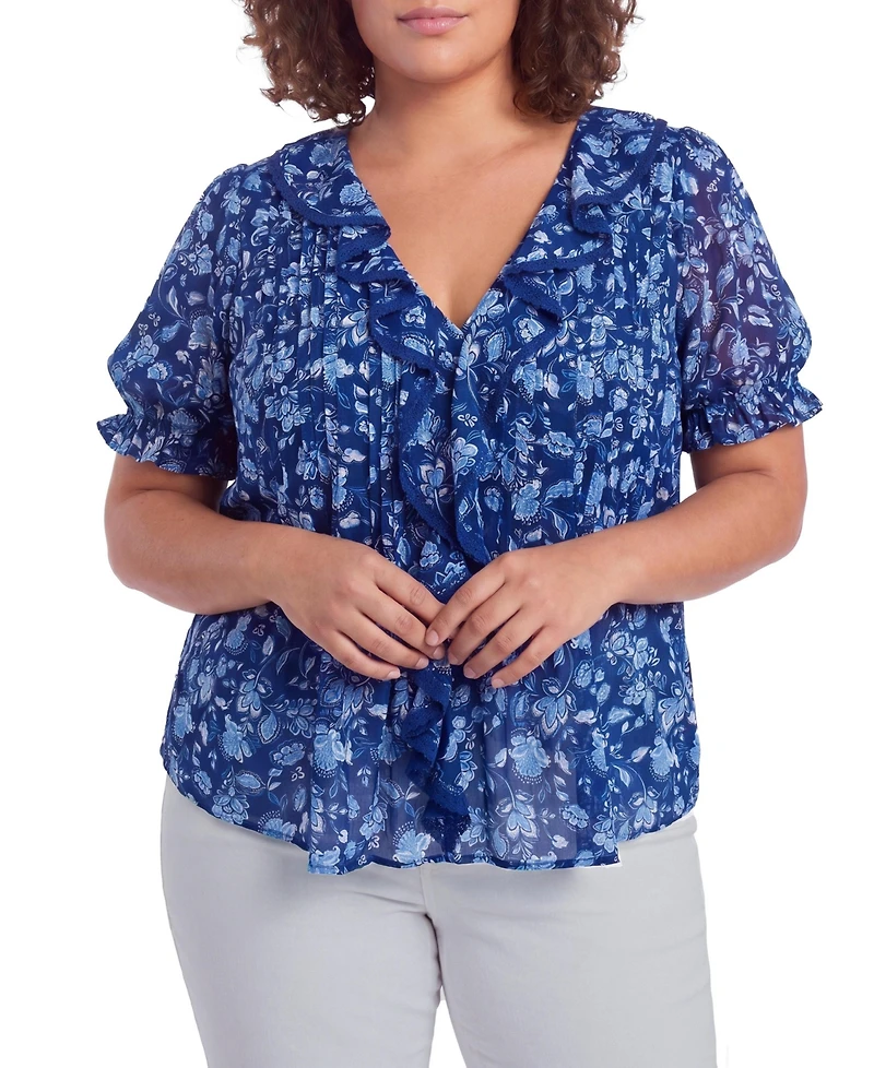 Torrid Plus Belle Isle Ruffle Blouse