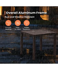 Pellebant Outdoor End Table Aluminum Square Patio Side