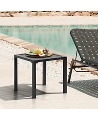 Pellebant Outdoor End Table Aluminum Square Patio Side