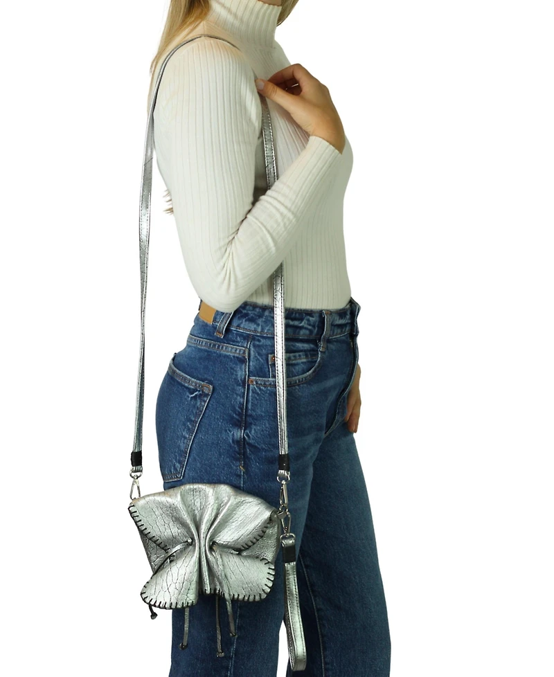 Carlos Falchi Mini Butterfly Lambskin Leather Bag