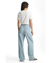 Mavi Jeans Women's Nella Adjustable Drawstring Wide Leg Bleached Well Blue