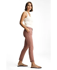 Mavi Jeans Women's Kathleen Mid Rise Boyfriend Chino Old Magenta Twill