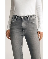 Mavi Jeans Women's Kendra High Rise Straight Leg Grey Used Flex Blue