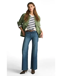 Mavi Jeans Women's Grace Mid Rise Flare Dark Brushed Classic Blue