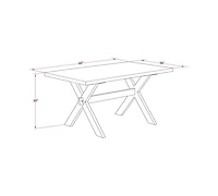 East West Furniture 7-Piece Modern Dining Set - 6 Upho lstered Dining Chairs with Linen Fabric Seat and Stylish Chair Back