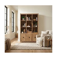 Starlight Canyon Home Wooden Bookcase in Sindoori Mango Finish with Modern Farmhouse Style