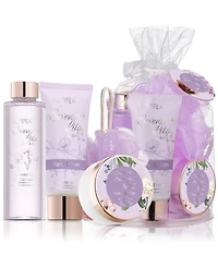 Lovery Lavender Lilac Home Spa Gift Set - 5 Pc Travel Care Kit