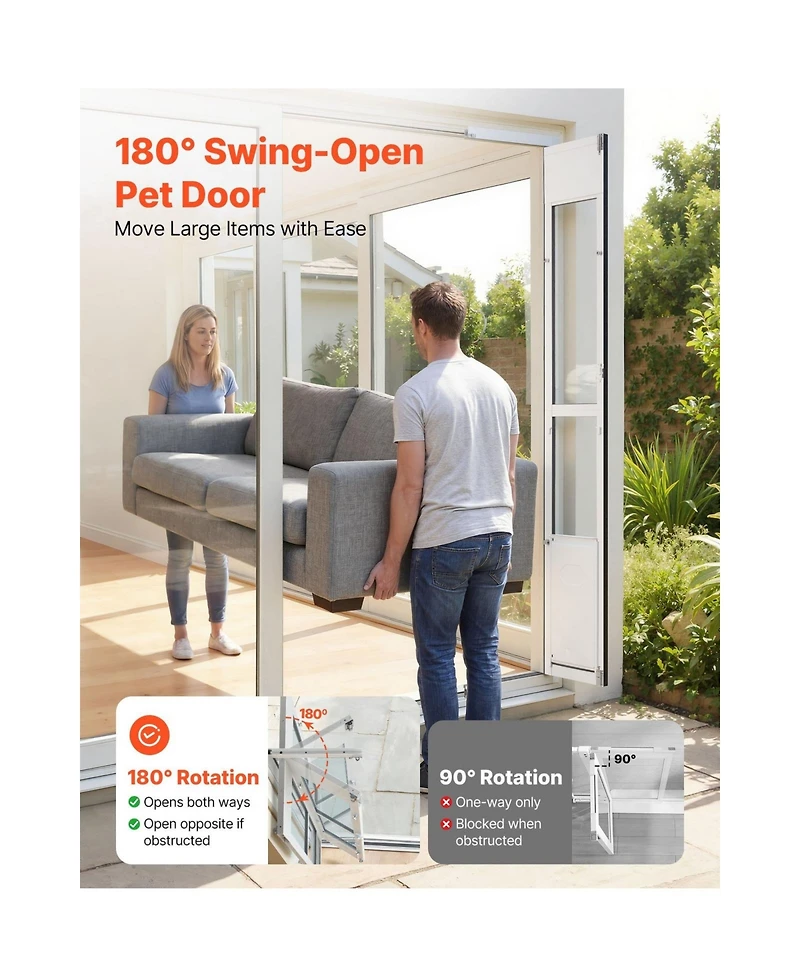 Cozito Dog Door for Sliding Glass Doo in Adjustable Height