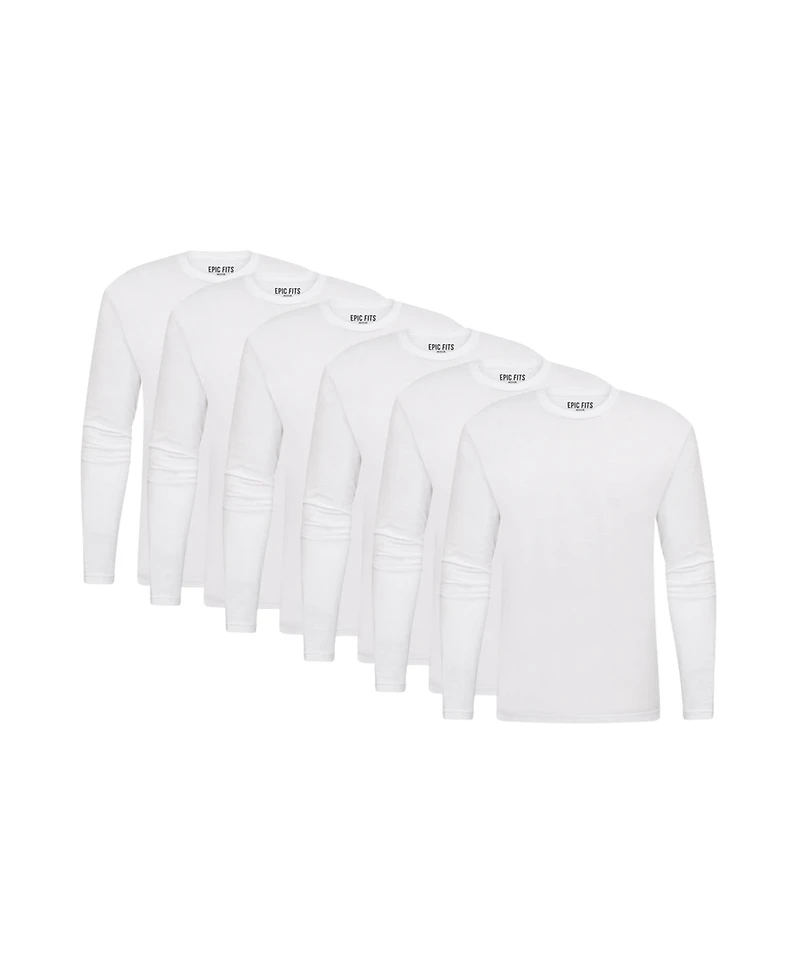 Epic Fits Men's Long Sleeve Crew Neck, 6-Pack