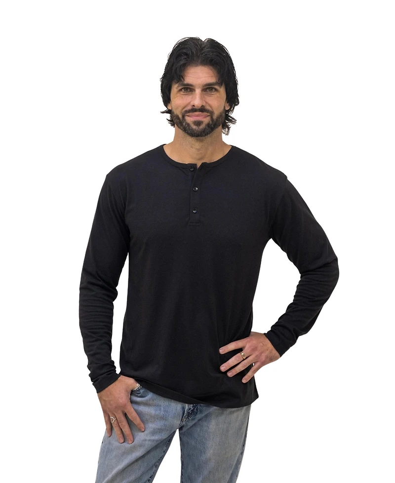 Epic Fits Men's Long Sleeve Henley, 6-Pack