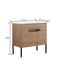Sillysis Modern Bathroom Vanity with Ceramic Sink, Wall Mounted or Freestanding, Soft Close Doors