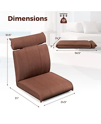 Gouun Folding Floor Chair with 14-Position Backrest and 5-Position Headrest