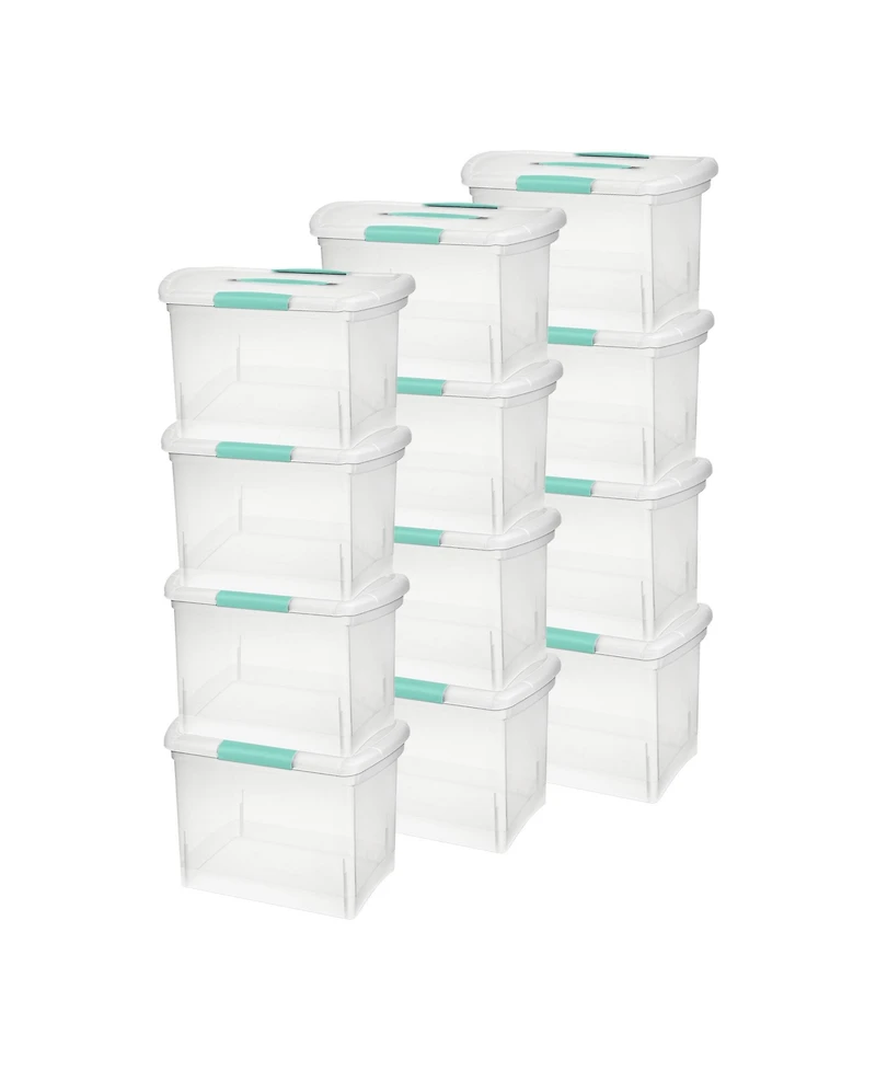 Sterilite Large Nesting ShowOffs Clear File Box with Handle and Latches, (12 Pack)