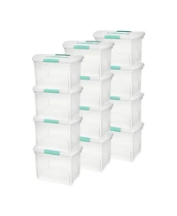 Sterilite Large Nesting ShowOffs Clear File Box with Handle and Latches, (12 Pack)