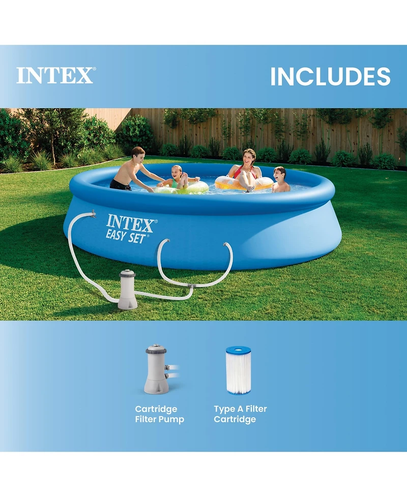 Intex 28131EH 12feet x 30in Easy Set Up Inflatable Swimming Pool with Filter Pump