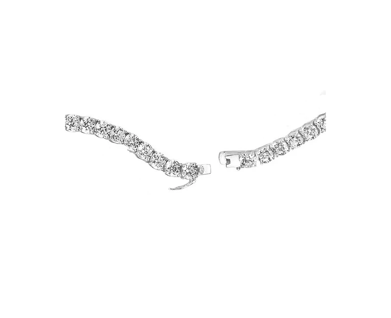 Genevive Elegant White Gold Plated 5MM Round Cz Tennis Necklace