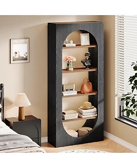 Slickblue Freestanding 5 Shelf Arched Bookcase Storage Organizer Unit