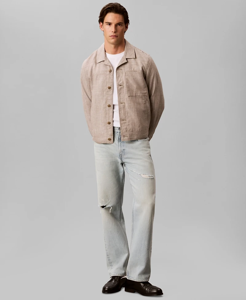 Calvin Klein Men's Linen Blend Shirt Jacket