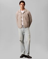 Calvin Klein Men's Linen Blend Shirt Jacket