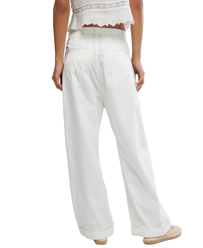 Free People Women's Clover Mid-Rise Dropped Trouser Pants