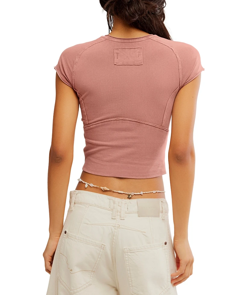 Free People Women's Protagonist Crewneck Cotton T-Shirt